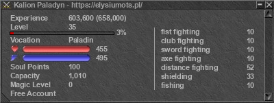 Signature for player Kalion Paladyn