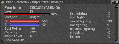 Signature for player Push Paralotnik
